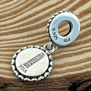 LEANING TOWER of PISA .925 Sterling Silver Charm Pendant Italy